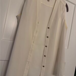 Banana Republic Ivory Sleeveless Top